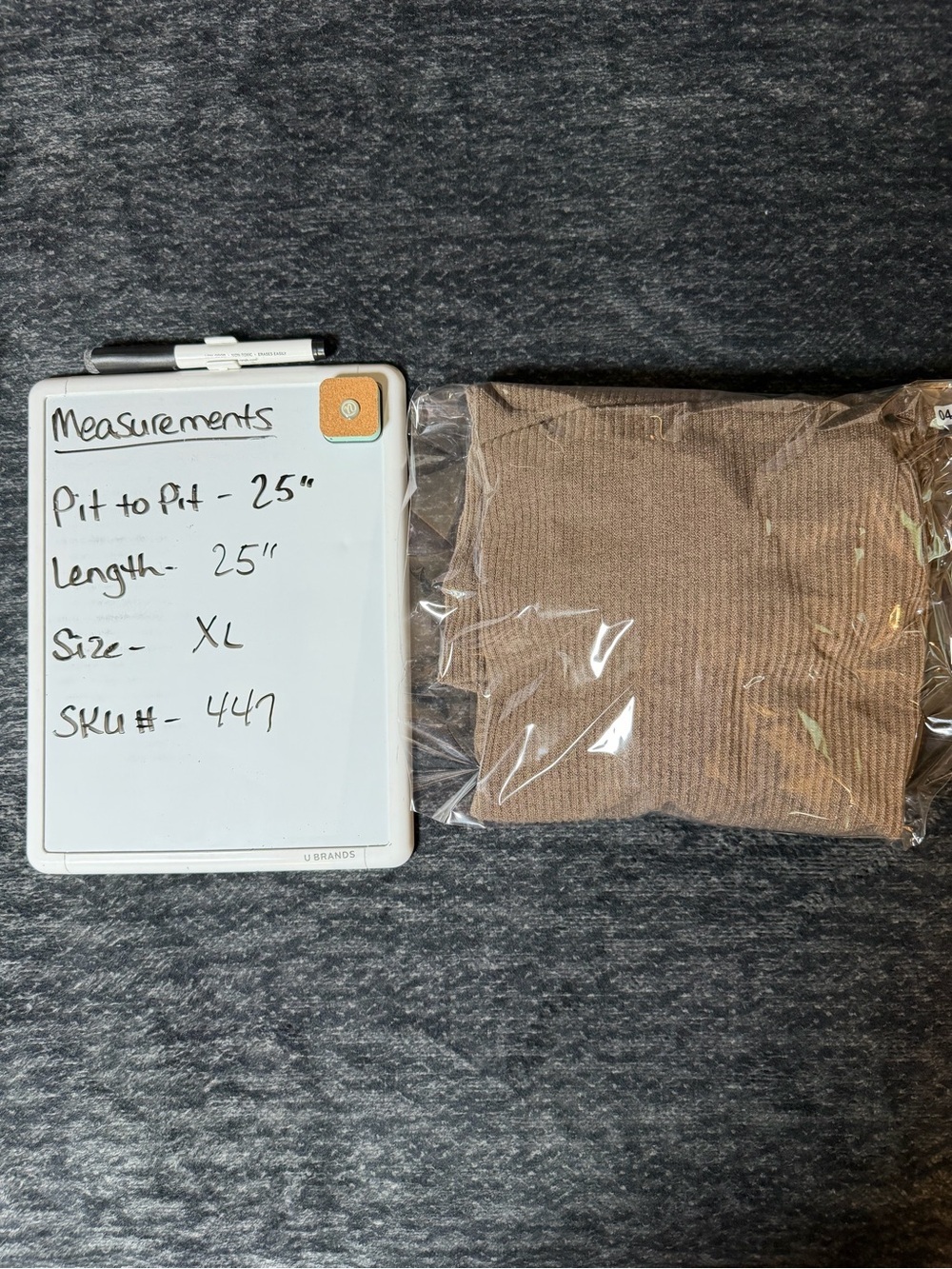 Andrée by Unit XL Brown Ribbed Cowl Neck Sweater Relaxed Dolman Sleeve Top - Picture 7 of 7